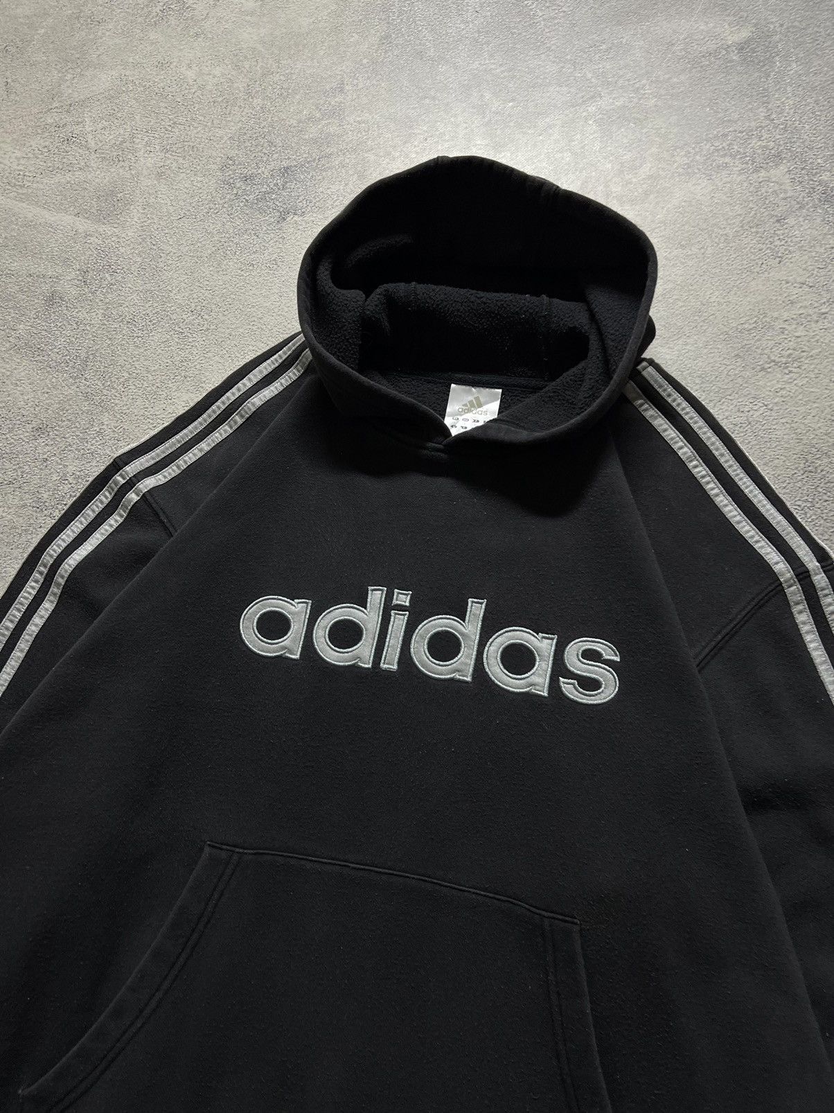Adidas × Vintage Vintage Y2k Adidas 🖤 Spellout Big Logo Hoodie 00’s Size US L / EU 52-54 / 3 - 5 Thumbnail