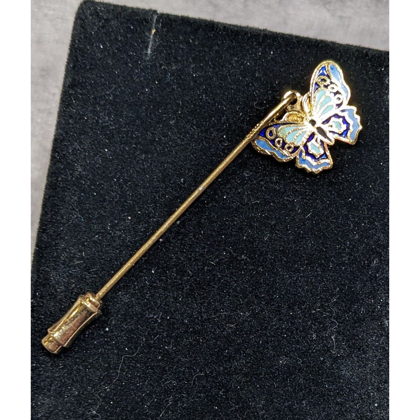 Other Vintage Napier Fairycore Butterfly Blue And Gold Tone Stick Size ONE SIZE - 3 Thumbnail