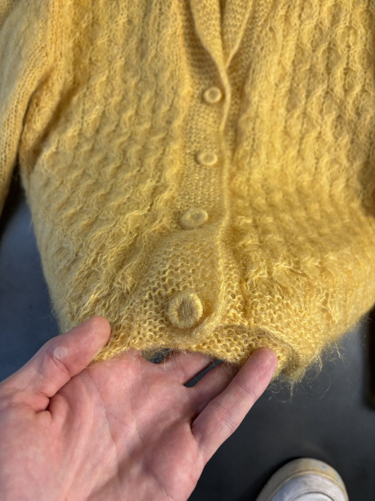 Vintage Vintage Mohair Blazer Loose Knit Angora Shag Fringe Coat 70s Size M / US 6-8 / IT 42-44 - 4 Thumbnail
