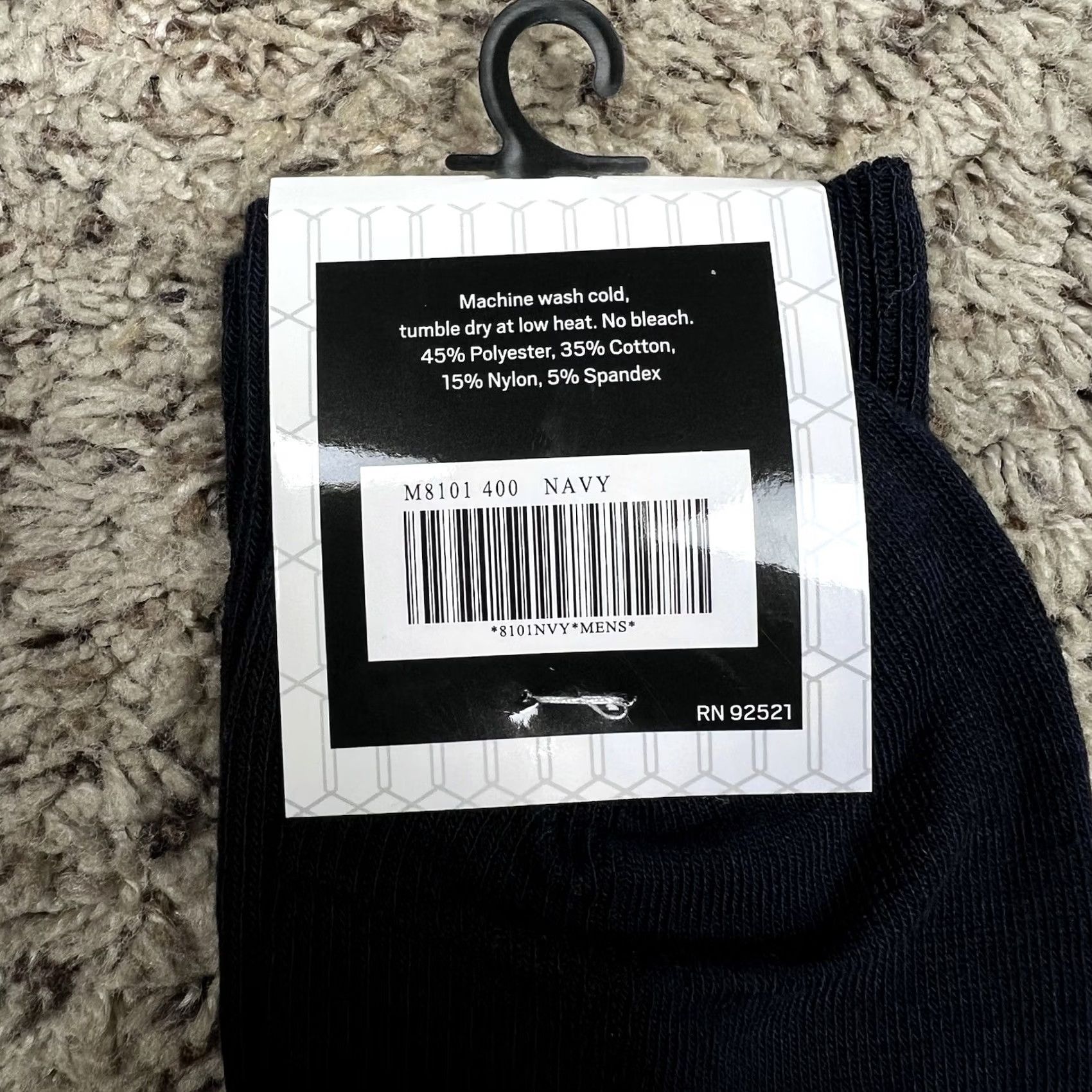 Old Navy Old Navy Mens Socks Crew 1 Pair 7-12 Navy Blue Cotton/Polyester/Spandex Mid Calf Rib-knit Opening Size ONE SIZE - 5 Thumbnail