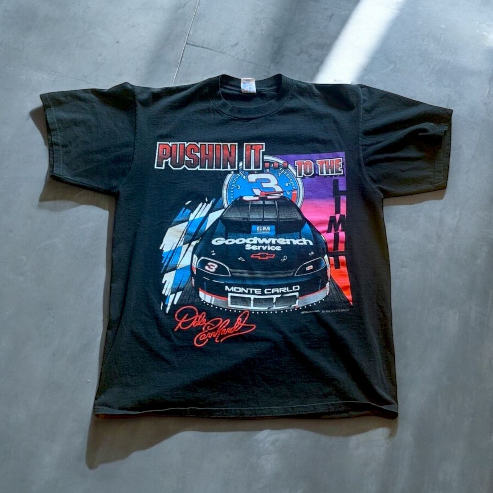 Jerzees 1996 Dale Earnhardt NASCAR Single Stitch Jerzees Tee - Sz LG Size US L / EU 52-54 / 3 - 1 Thumbnail