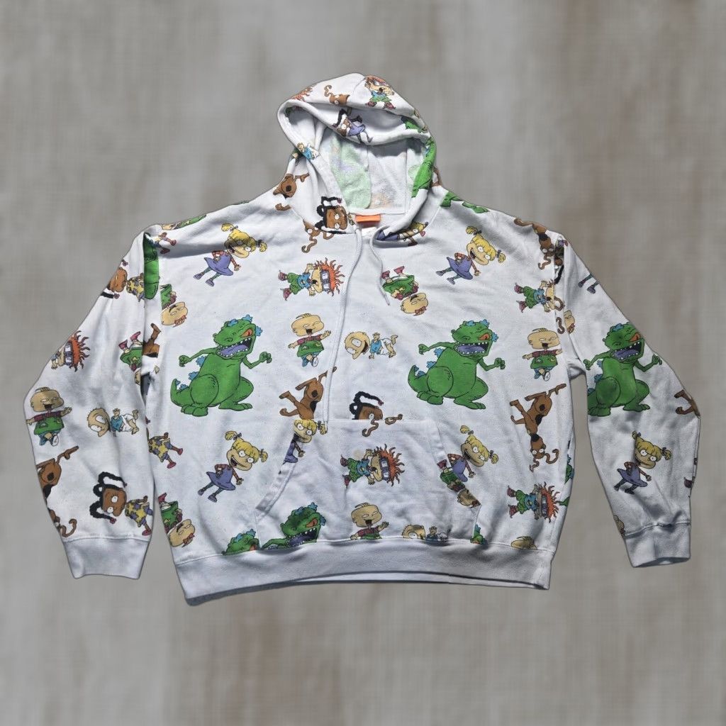 Nickelodeon VINTAGE Nickelodeon Rugrats Hoodie Sweatshirt Adult 2XL White All Over Print Mens Hoodie Size US XXL / EU 58 / 5 - 1 Thumbnail