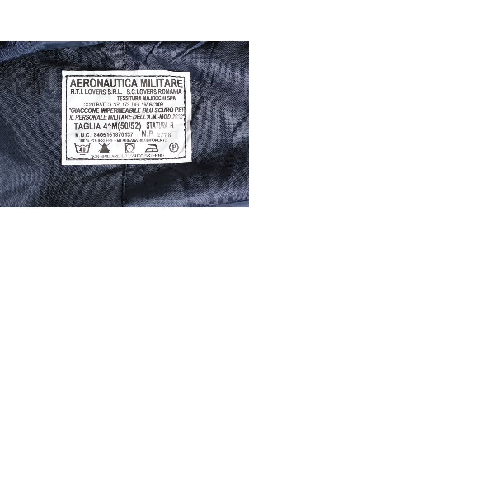 Aeronautica Militare AERONAUTICA MILITARE Coat Jacket Men Size 50 / 52 Removable Inner MJ5230 Blue Inner Lining Hooded Casual Travel Mid-Length Size US M / EU 48-50 / 2 - 9 Thumbnail