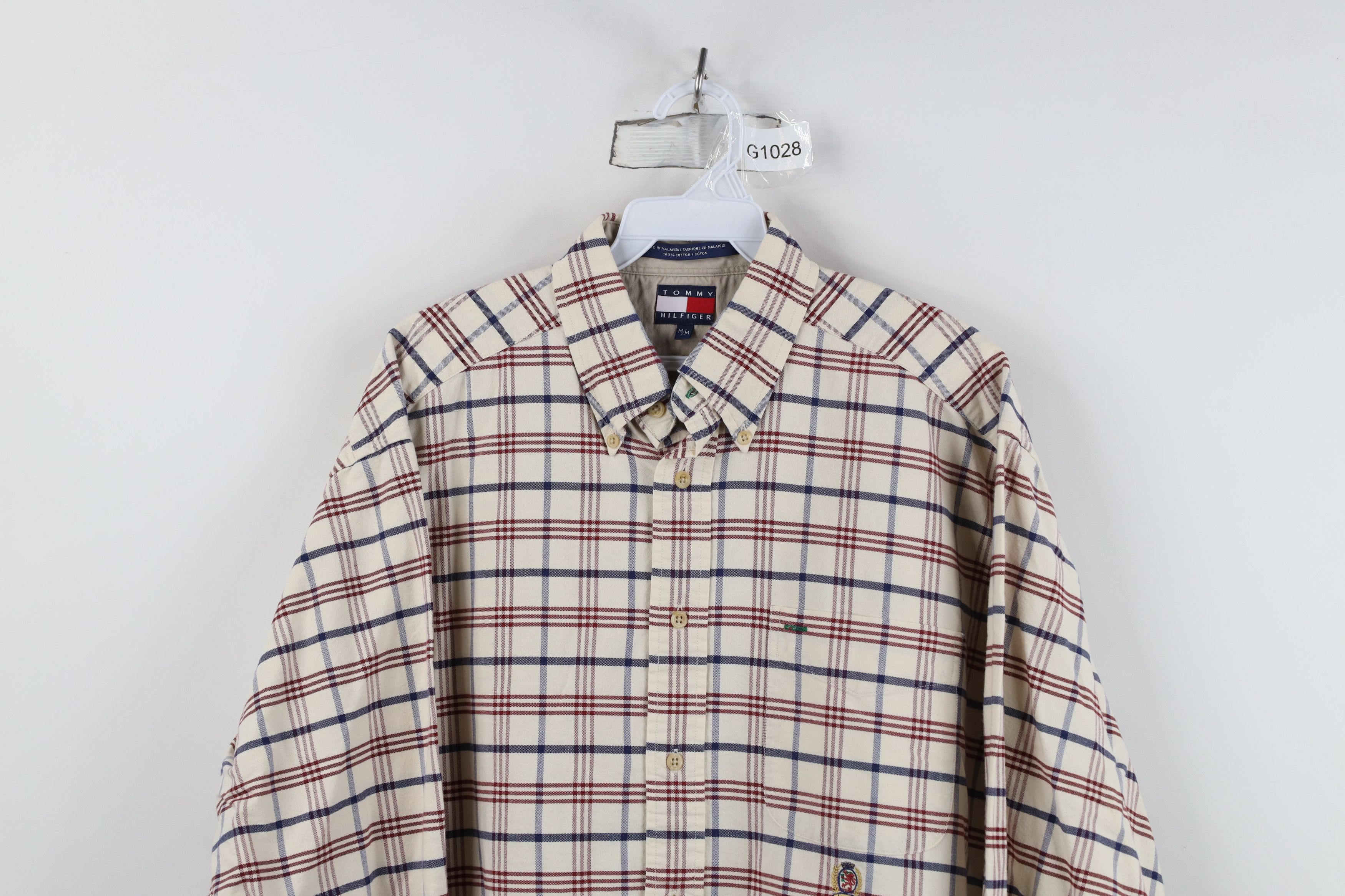 Tommy Hilfiger Vintage 90s Tommy Hilfiger Cotton Oxford Button Down Shirt Size US M / EU 48-50 / 2 - 2 Thumbnail