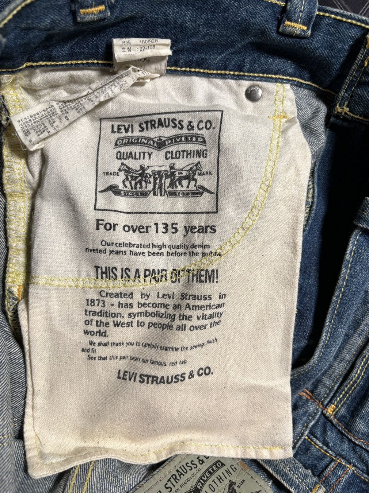 Levi's Vintage Clothing Rare Levi’s 601 Straight Fit Denim - Distressed - 36x34 Size US 36 / EU 52 - 14 Thumbnail