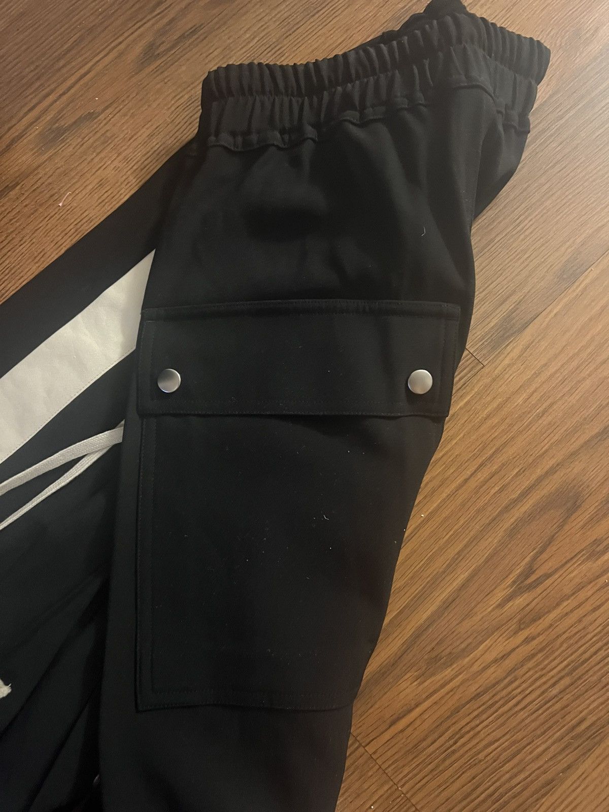 Rick Owens Rick Owens Geth Belas Wide Leg Trousers in 0908 Black/Pearl Size US 27 - 6 Thumbnail
