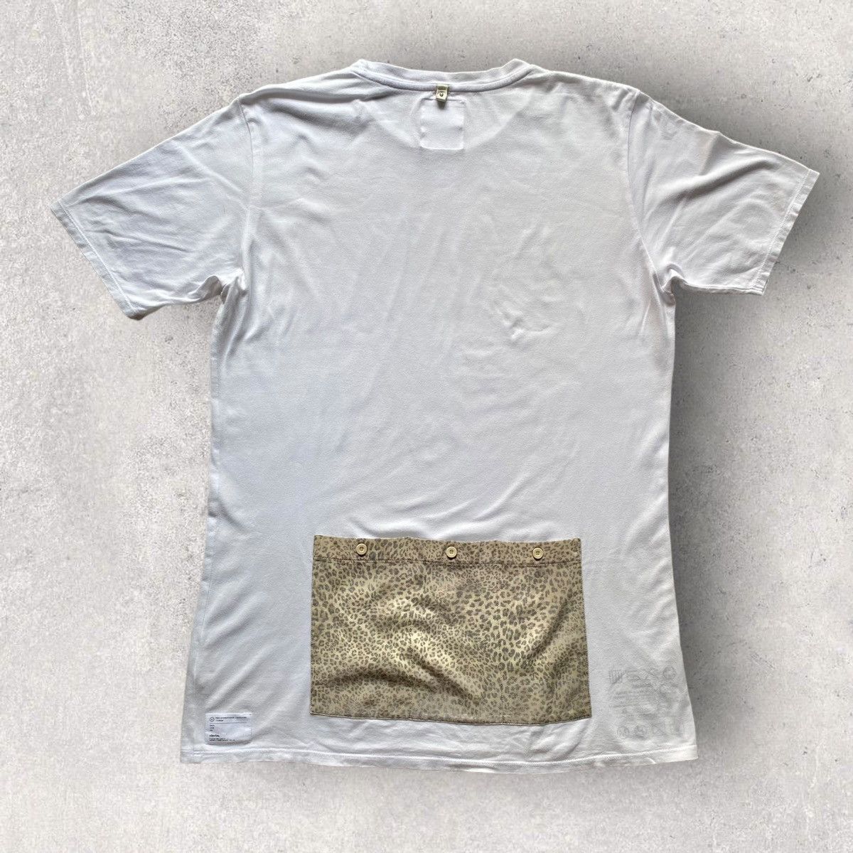 image of Visvim White Back Leo Patched Cotton T Shirt, Men's (Size Small)