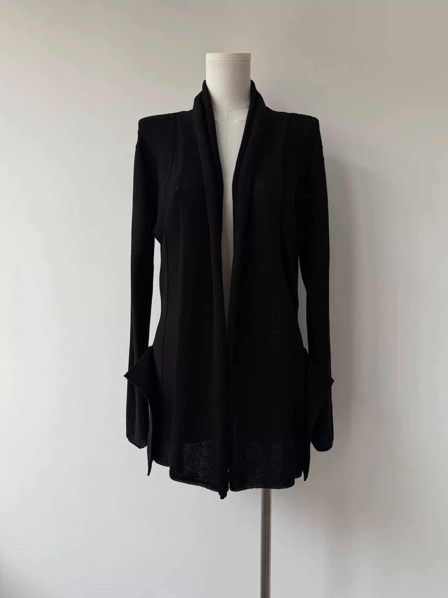 Yohji Yamamoto black genderless draped cardigan by yohji yamamoto Size US M / EU 48-50 / 2 - 1 Thumbnail
