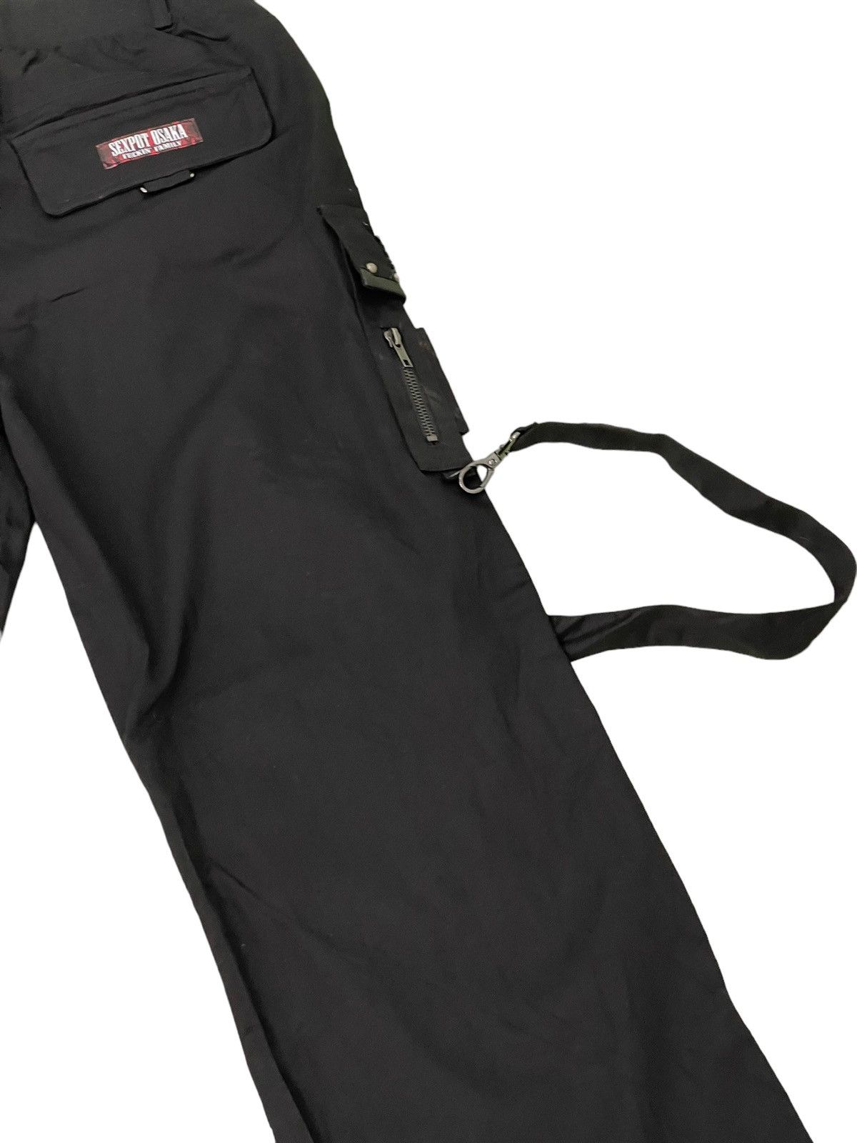 Japanese Brand Wide Leg Cargo Sex Pot Revenge Pant Punk Black Patches 6🟦5 Size US 32 / EU 48 - 17 Thumbnail