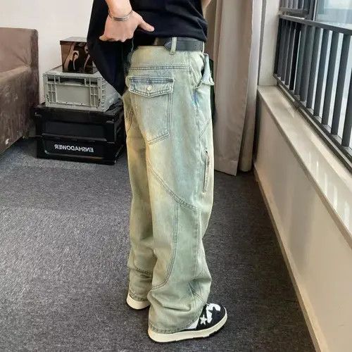Japanese Brand × Jean Pants Blue Washed Vintage Distressed Straight Jeans Size US 32 / EU 48 - 1 Thumbnail