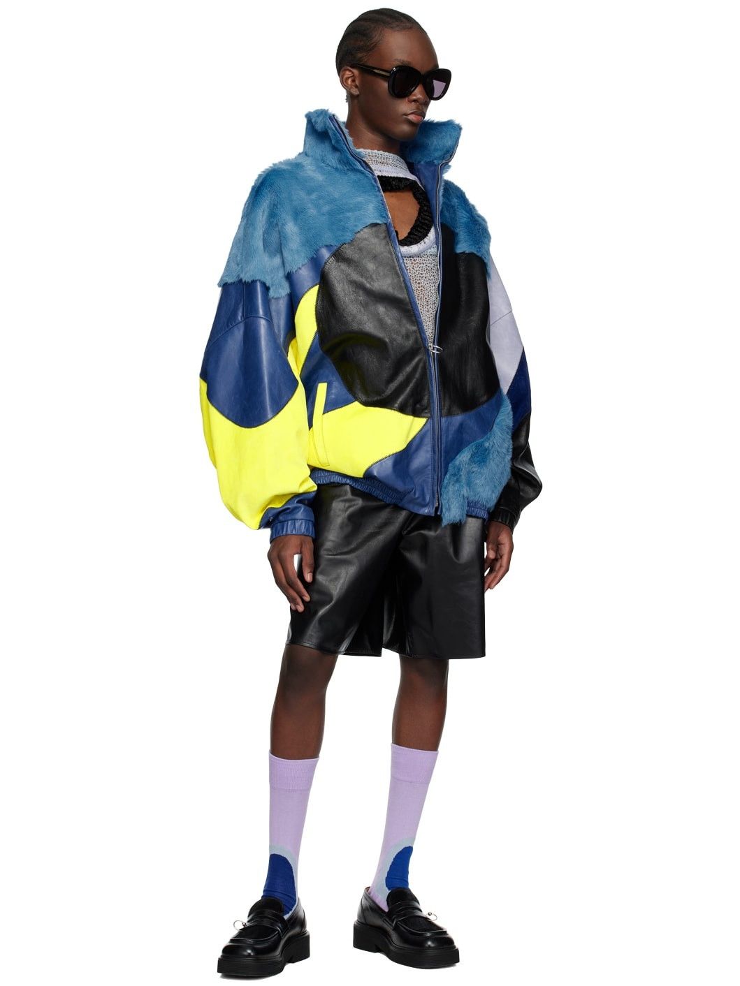 Marni o1srvl11e0724 Paneled Jacket in Blue Size US XS / EU 42 / 0 - 3 Thumbnail