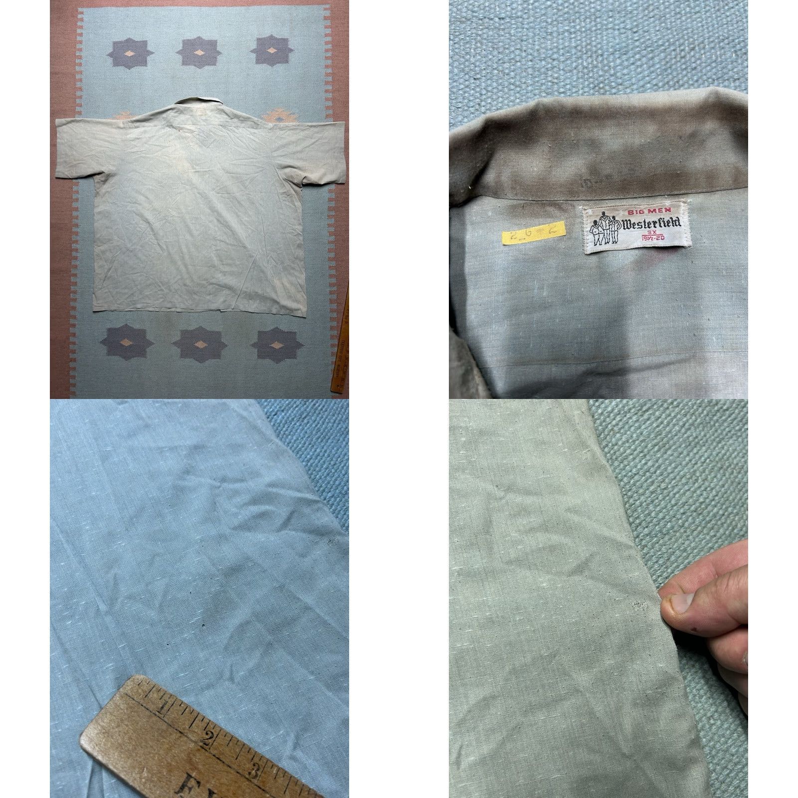 Vintage VINTAGE Rare 60s Shirt Button-Up Short Sleeve Rockabilly 3XL Gray Collared Size US XXL / EU 58 / 5 - 8 Thumbnail