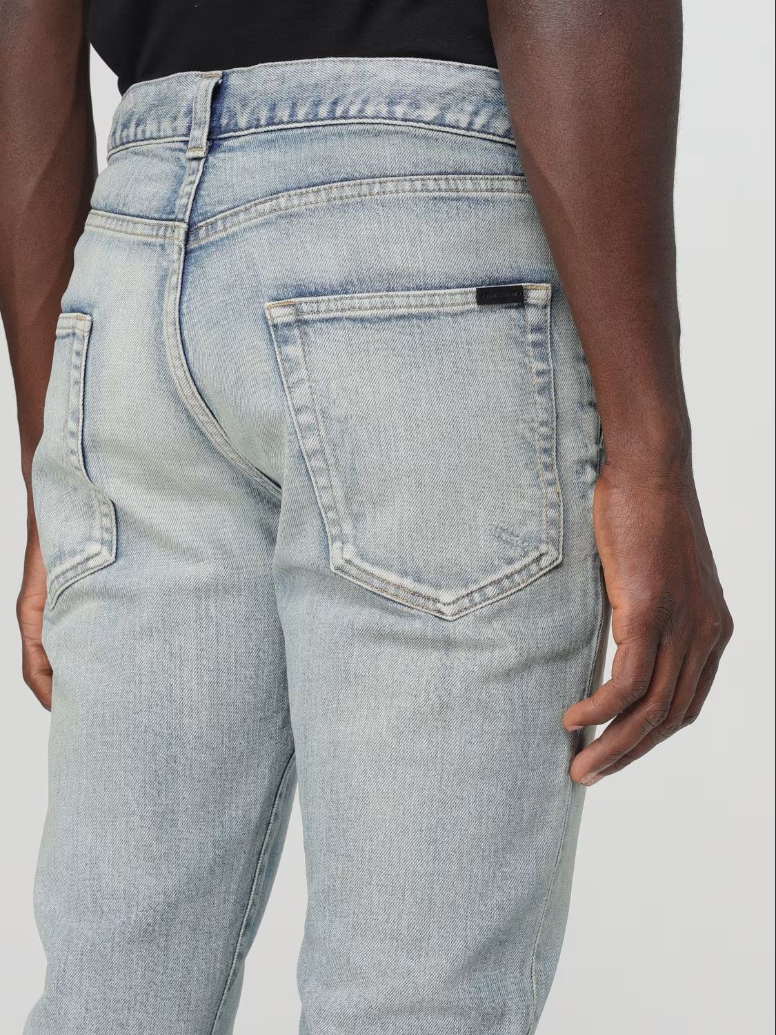 Saint Laurent Paris Santa Monica Blue Knee Rip Skinny Jeans Size US 34 / EU 50 - 5 Thumbnail
