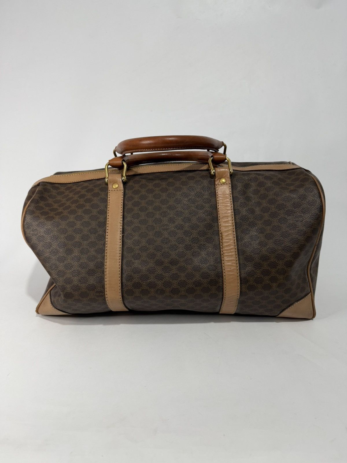 Celine Celine Brown Triomphe Coated Canvas Large Voyage Duffle Bag Size ONE SIZE - 3 Thumbnail