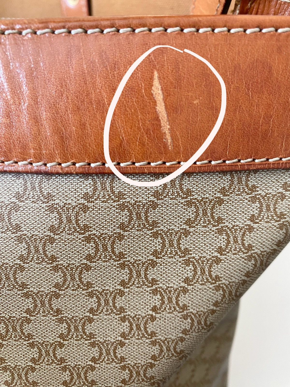 Celine Vintage CELINE Macadam PVC & Leather Tote Bag Size ONE SIZE - 5 Thumbnail