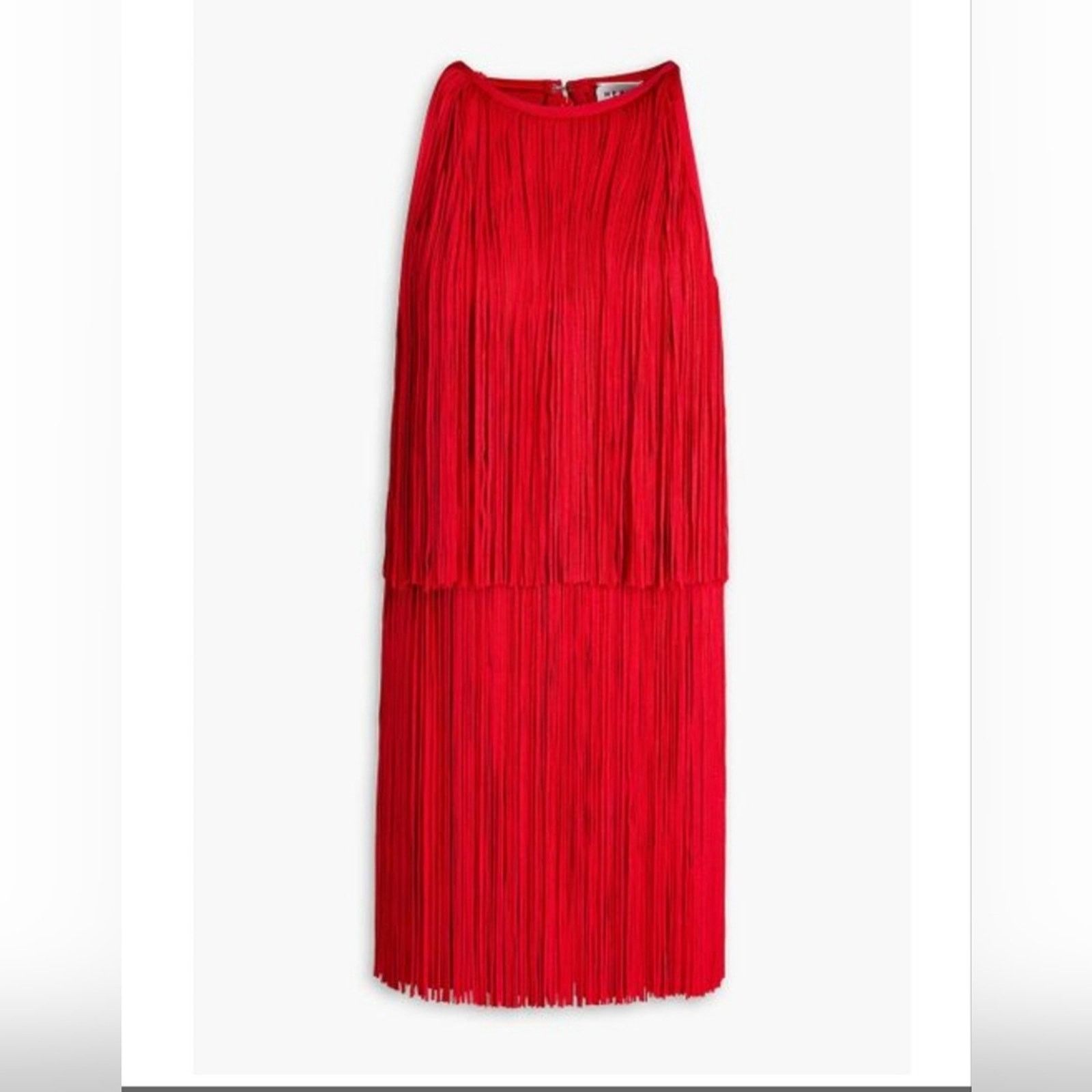 Herve Leger NWT Herve Ledger Tiered Fringe Minidress XS Currant Size XS / US 0-2 / IT 36-38 - 4 Thumbnail