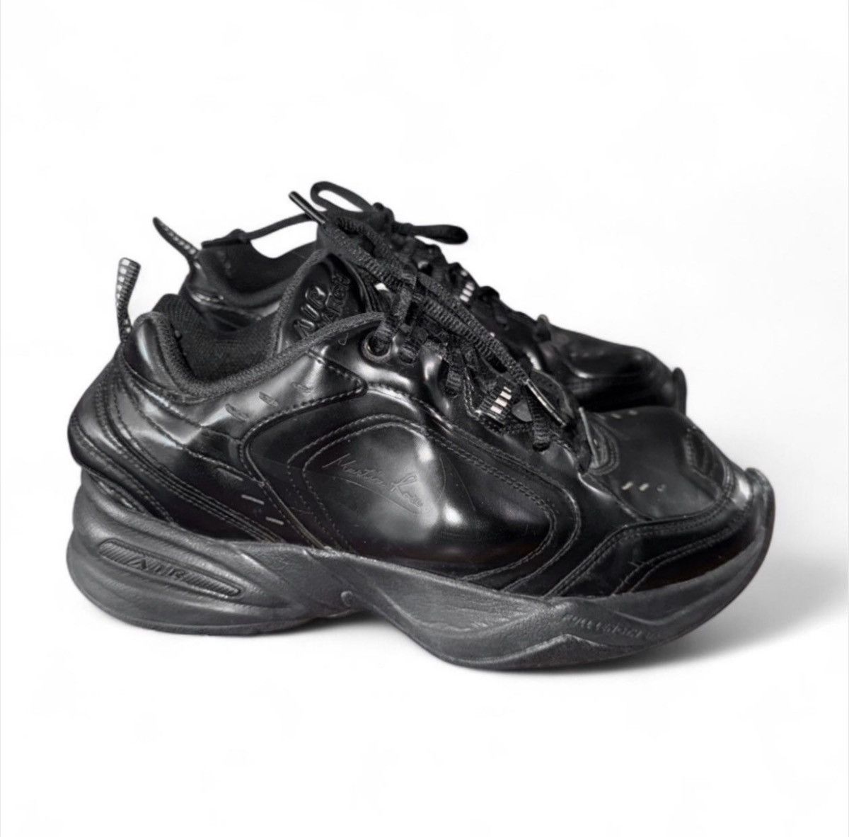 Martine Rose × Nike Nike Air Monarch IV Martine Rose Triple Black Men’s Size US 6 / EU 39 - 4 Thumbnail