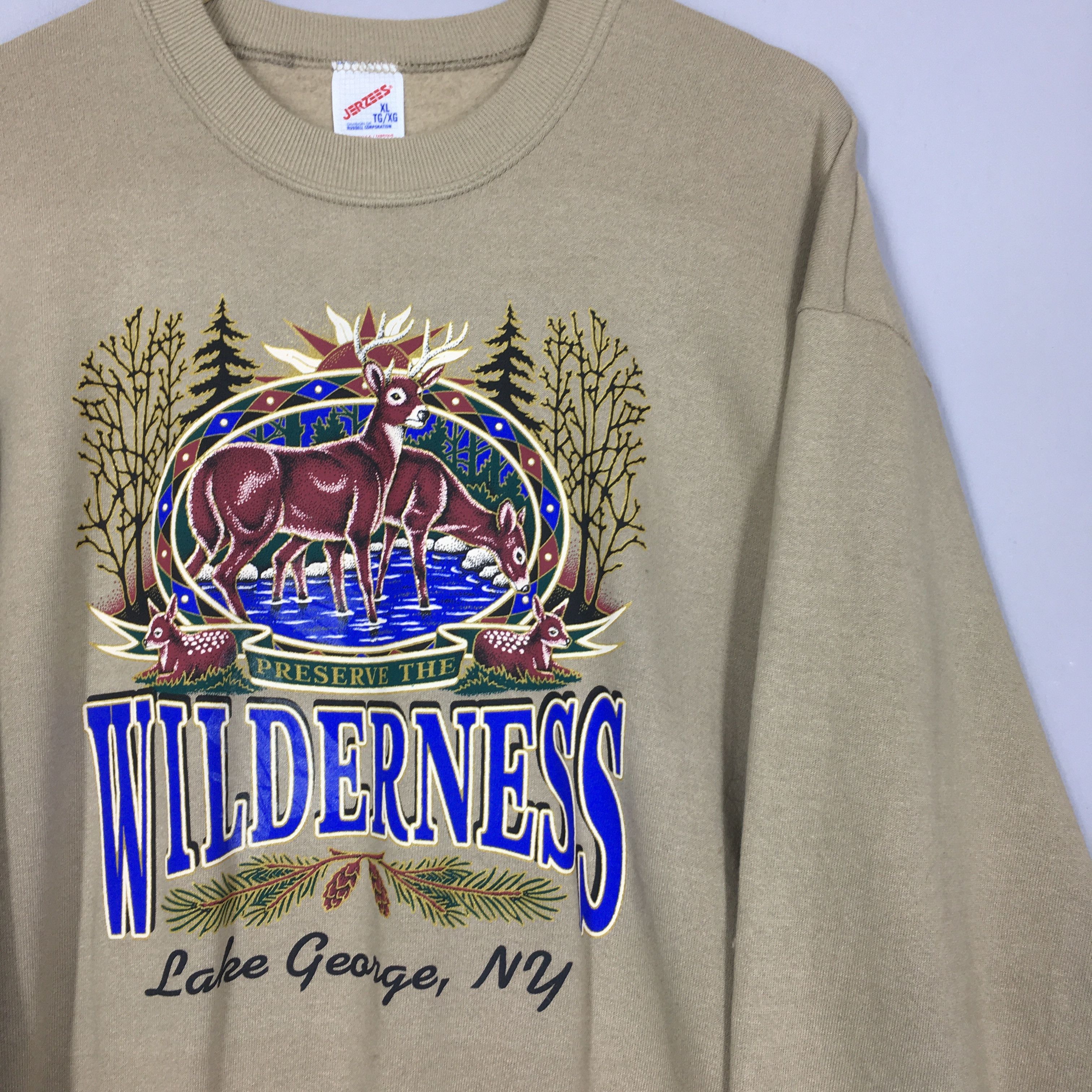 Habitat Vintage 90s Whitetail Deer Wildlife Brown Sweatshirt XLarge Size US XL / EU 56 / 4 - 2 Thumbnail