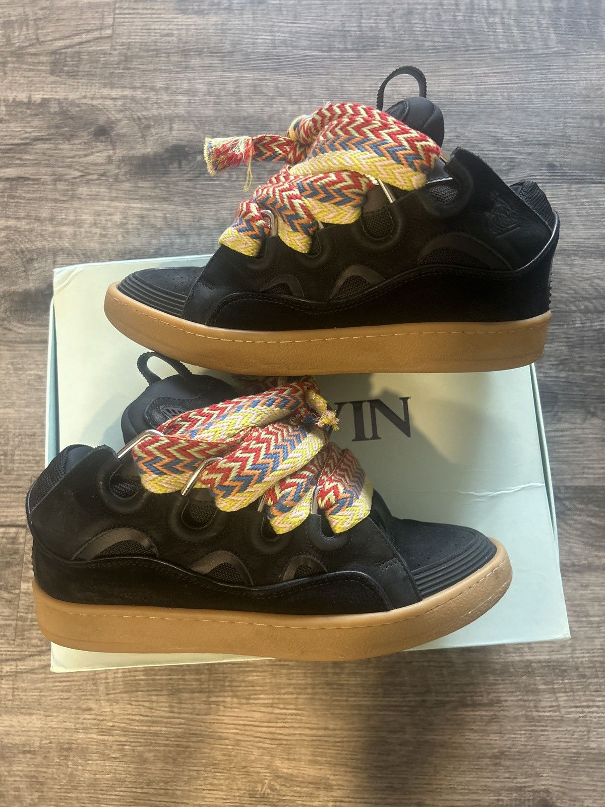 image of Lanvin Curb Sneaker Size 8.5 in Black, Men's