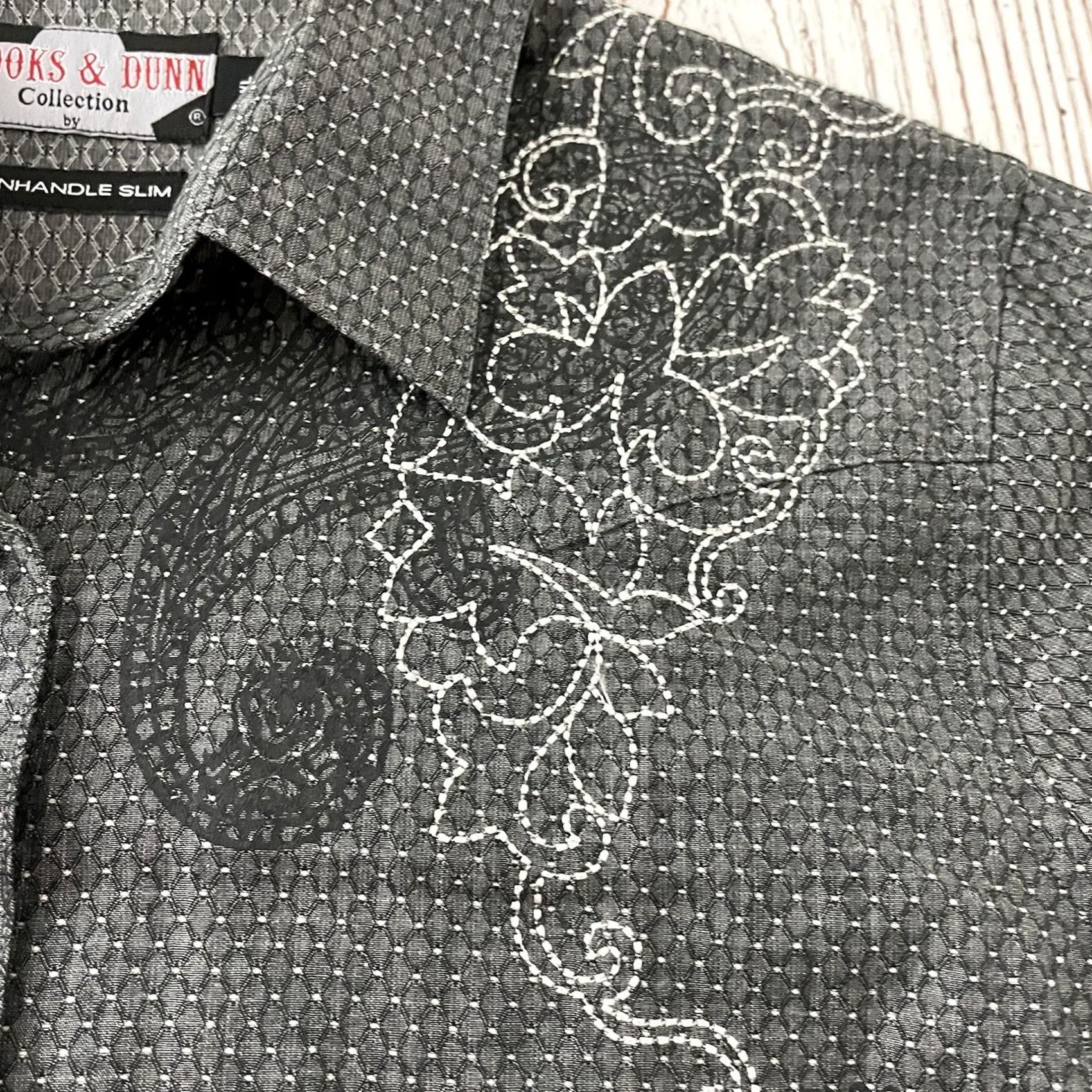 Vintage Panhandle Slim Brooks & Dunn Long Sleeve Button-Up Top Women's XL Gray Snap Front Shirt Size XL / US 12-14 / IT 48-50 - 3 Thumbnail