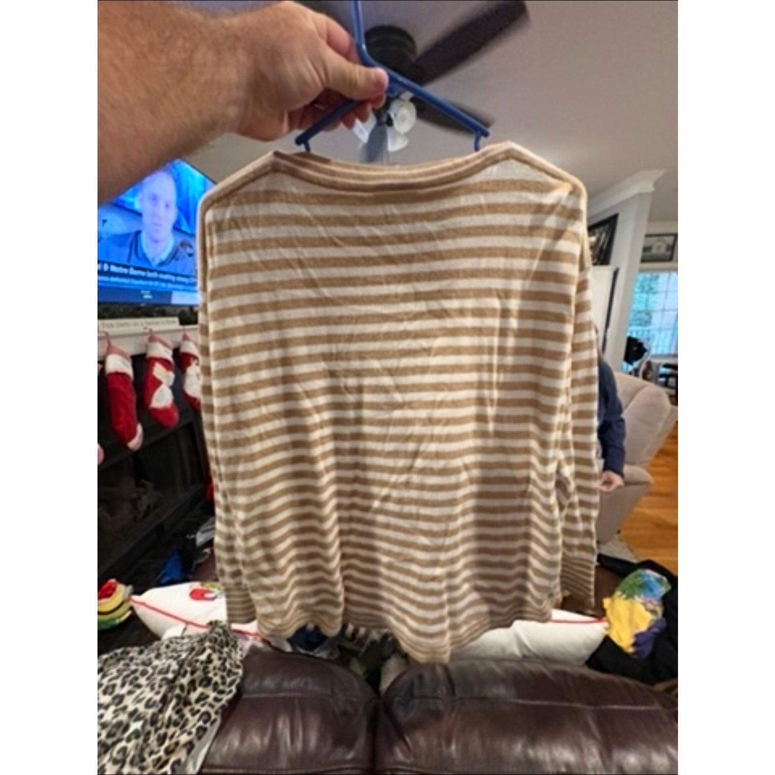 Loft LOFT Outlet Women’s Striped Sweater Size Small Tan Cream Size S / US 4 / IT 40 - 4 Thumbnail