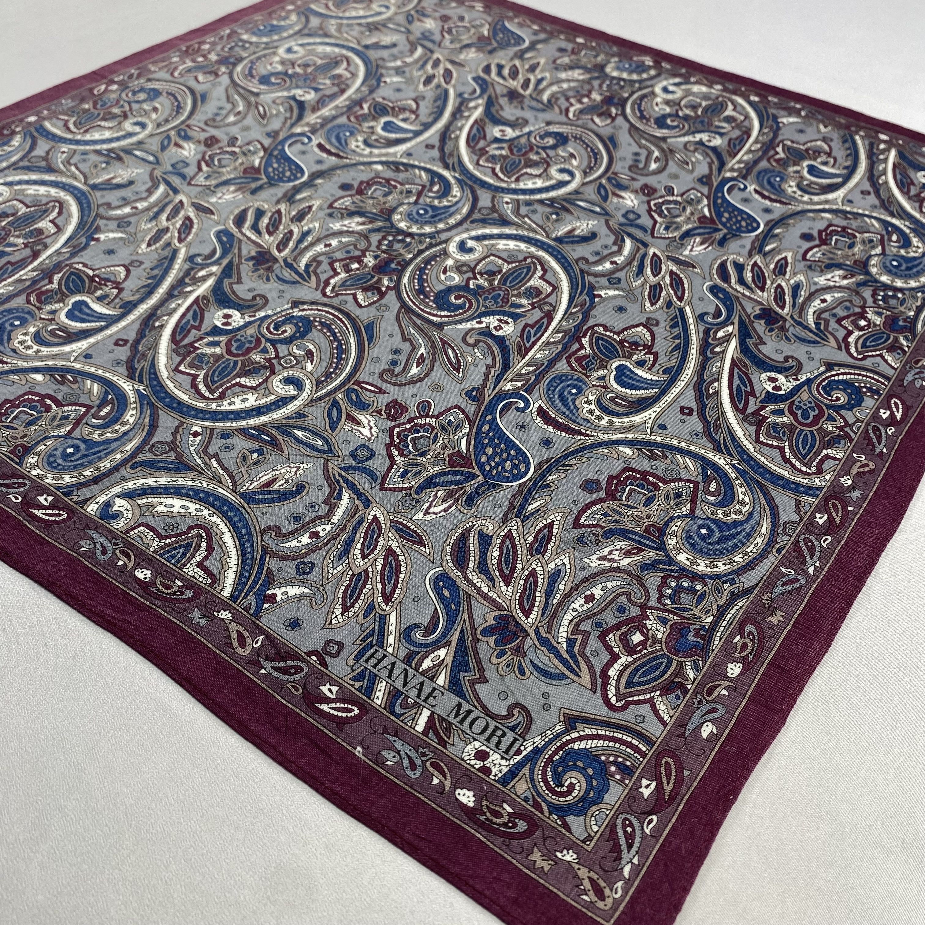Hanae Mori × Vintage Hanae Mori Neckerchief / Bandana / Handkerchief-P1721 Size ONE SIZE - 2 Thumbnail