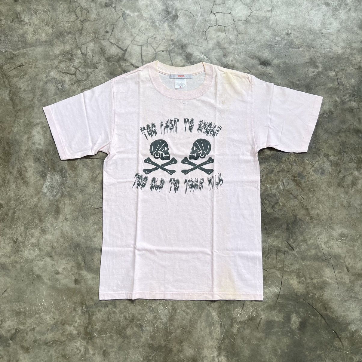 Beams To Fast To Smoke Skull T-Shirt Softpink