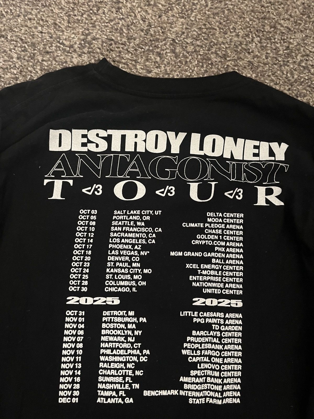 Look Pain In The Eyes Destroy Lonely Antagonist Tour Merch
