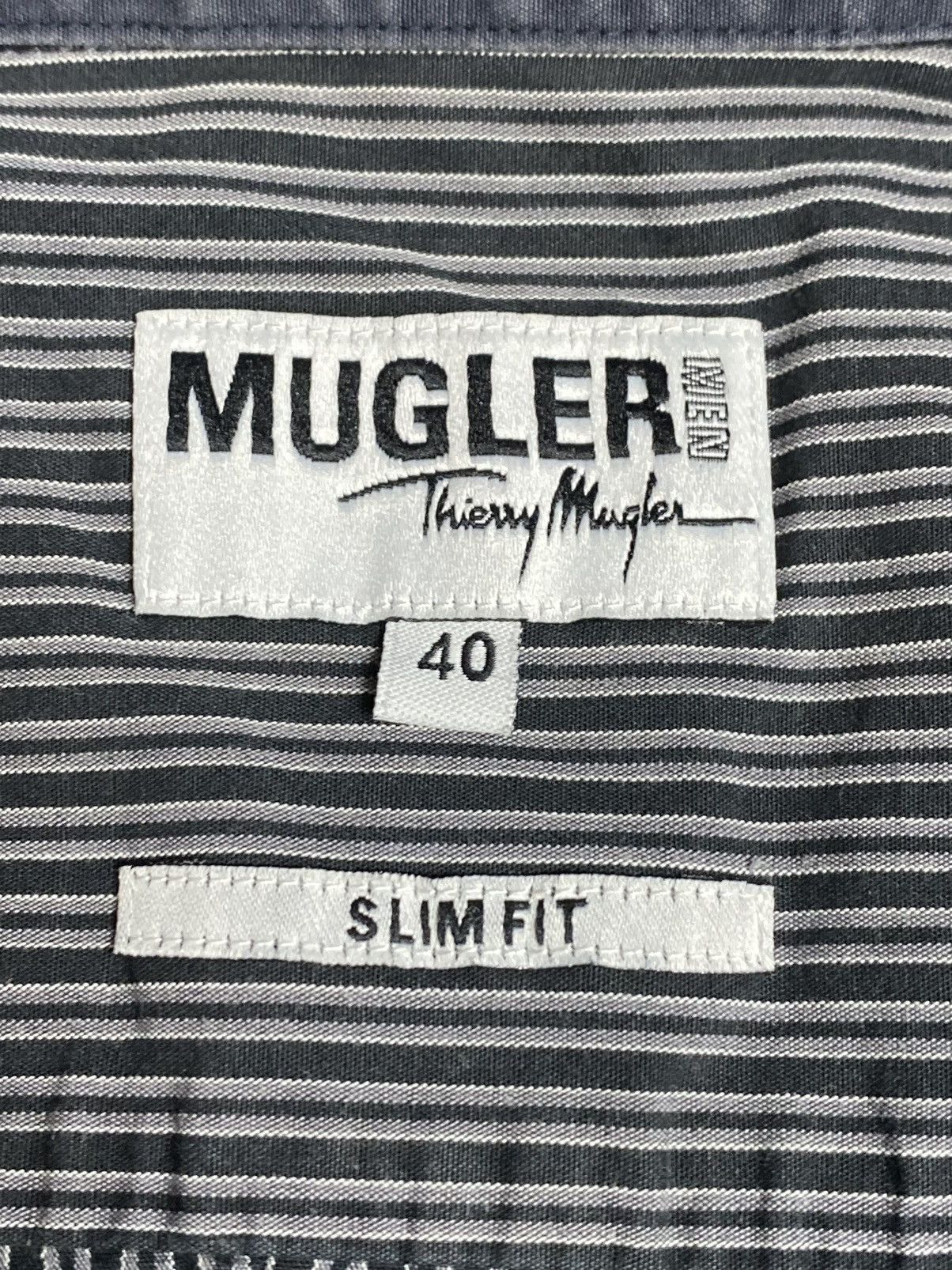 Thierry Mugler Vintage Thierry Mugler Striped Slim Snap Button Shirt Sz 40 Size US M / EU 48-50 / 2 - 18 Thumbnail