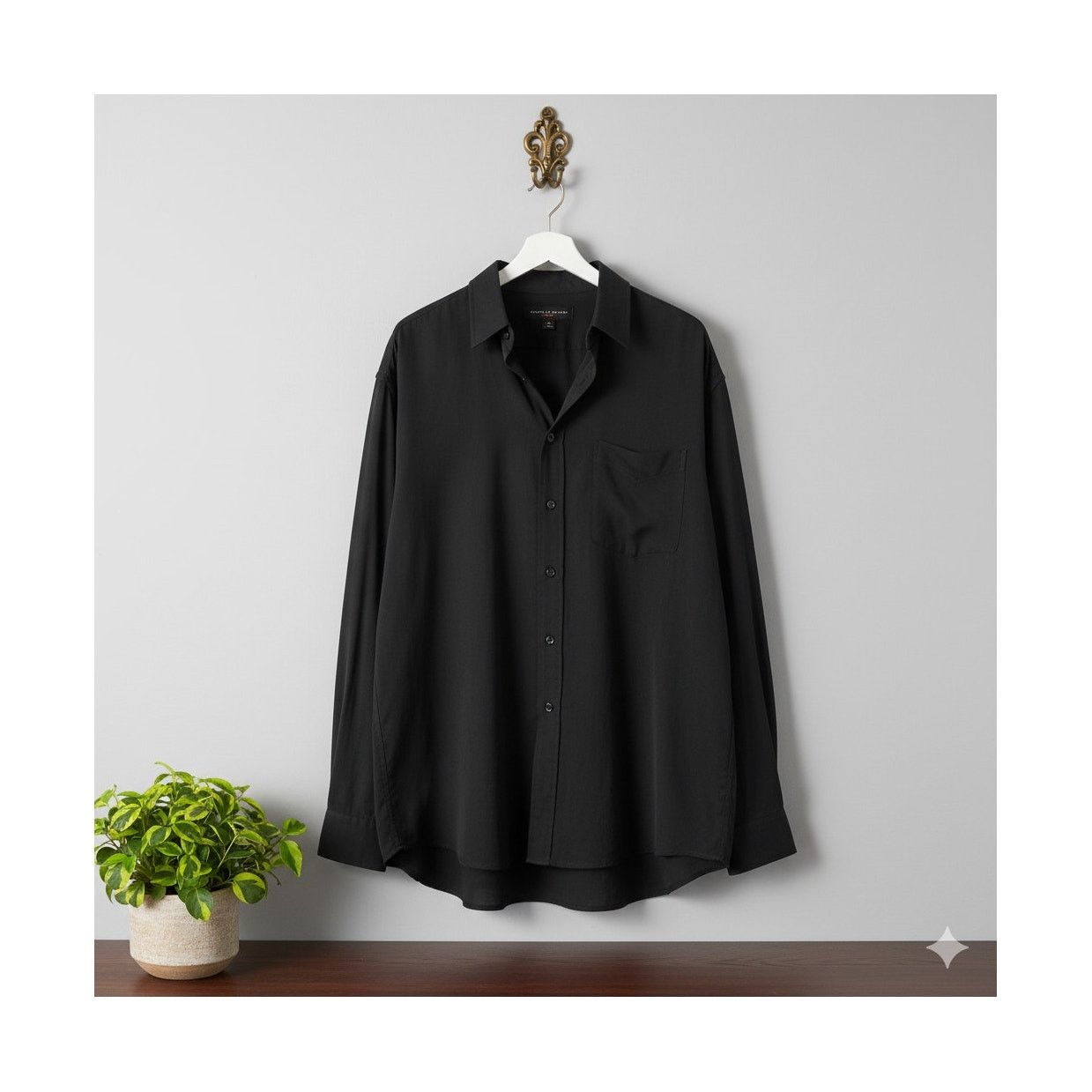 BUGATCHI Bugatchi Uomo Dress Shirt Black Tencel Button Mens XL Size US XL / EU 56 / 4 - 2 Thumbnail