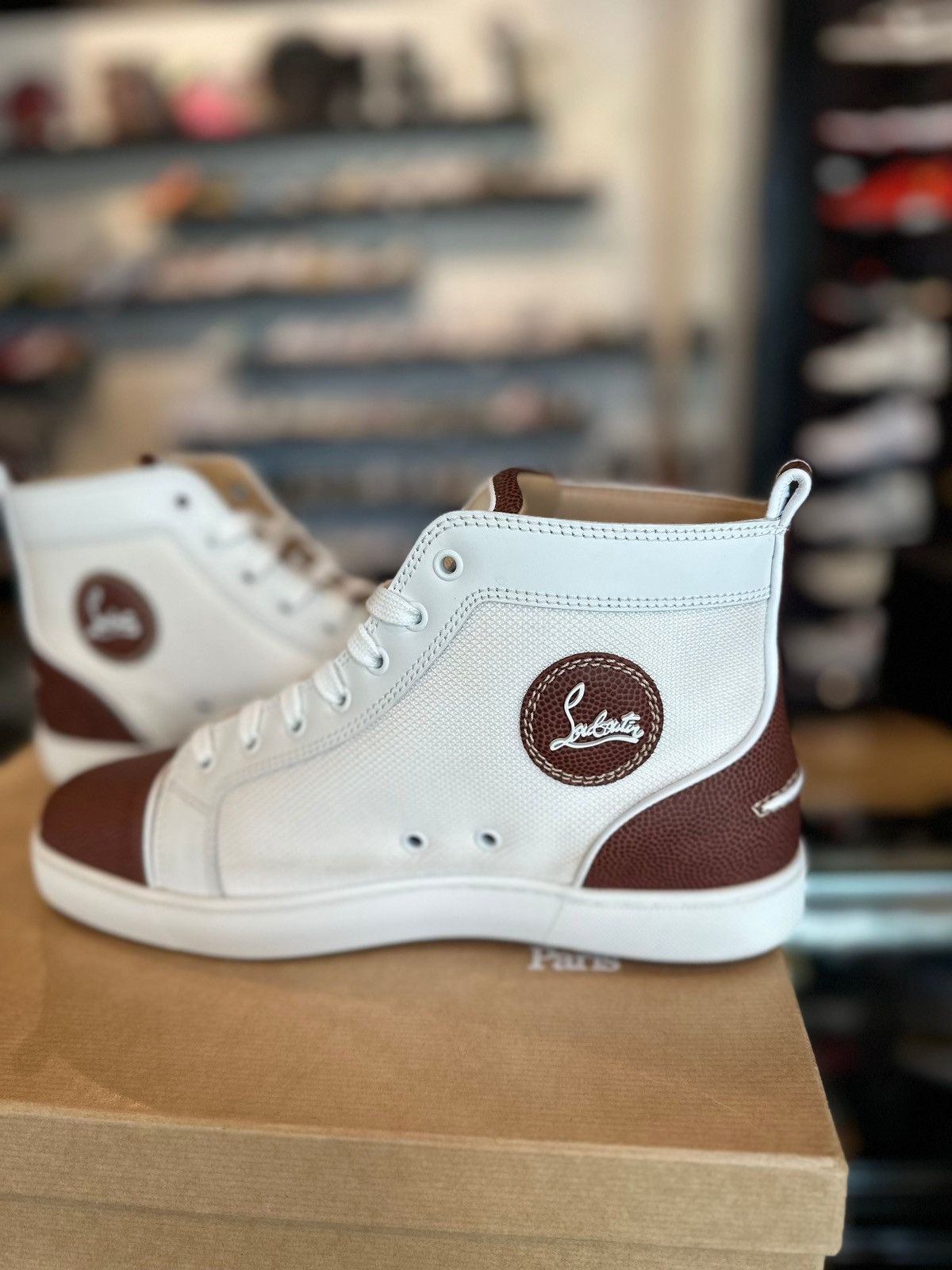 Christian Louboutin Louboutin White/Brown High Top Clean OG Size 43 Size US 10 / EU 43 - 3 Thumbnail