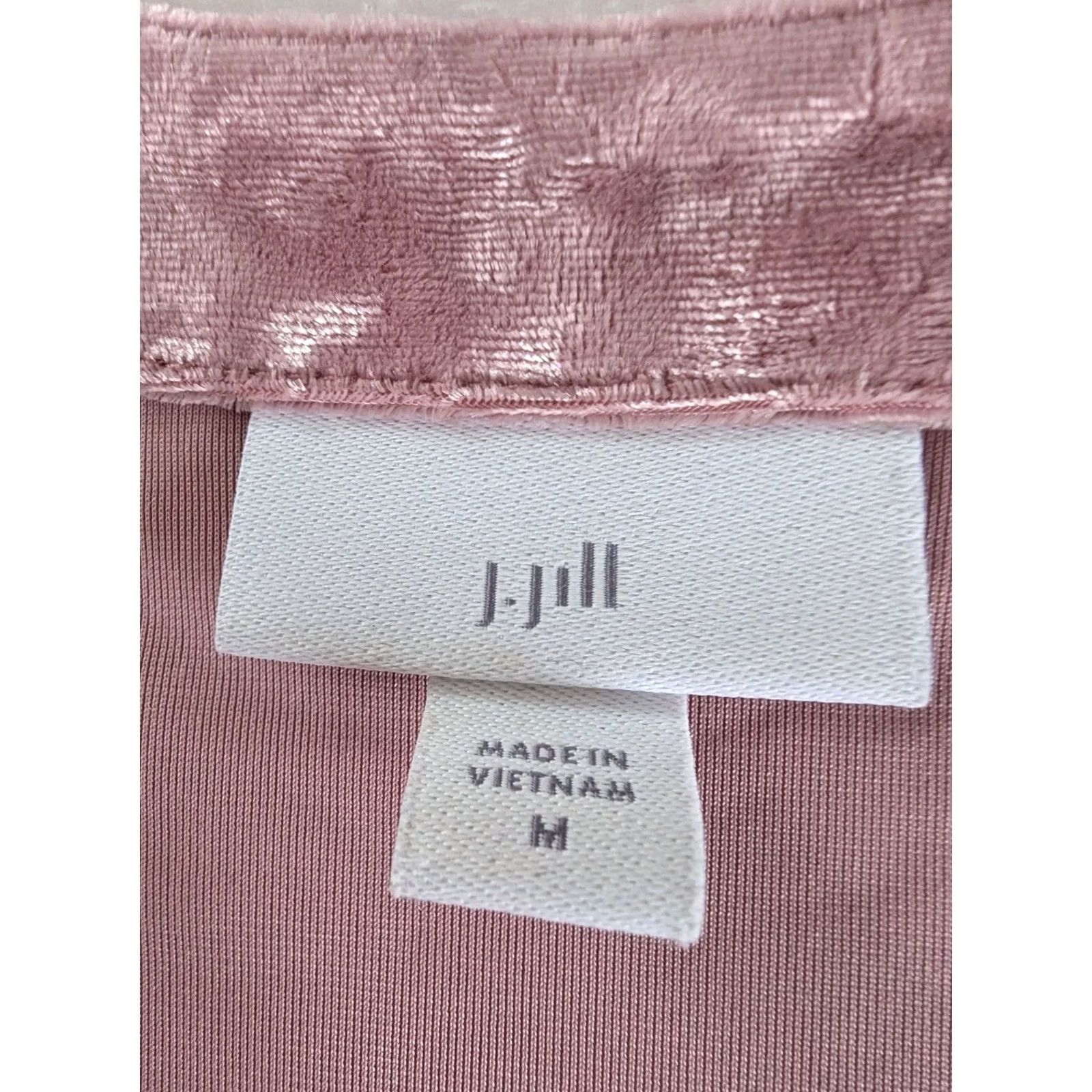 J. Jill J. Jill Top Pink Velvet V-Neck M Long Sleeve Womens Casual A-Line Shift Shirt Velour Comfortable Feminine Size M / US 6-8 / IT 42-44 - 3 Thumbnail