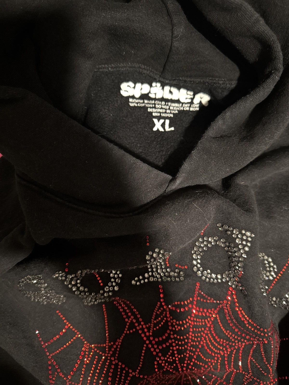 Sp5der Black Spider Rhinestone Hoodie XL Size US XL / EU 56 / 4 - 8 Thumbnail