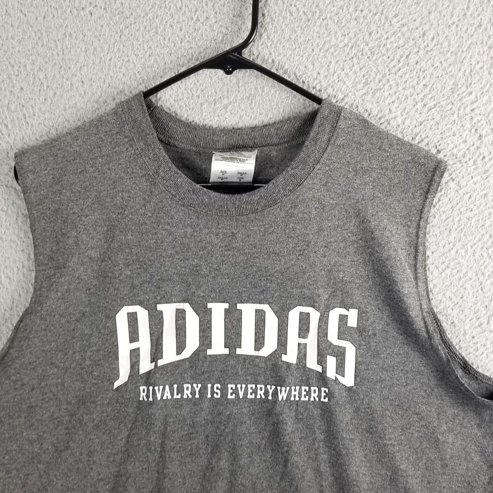 Adidas VTG Adidas Shirt Tank Top Rivalry Is Everywhere Sleeveless Track Gym Active M Gray XS-XL Ladies? Mens? Size US M / EU 48-50 / 2 - 2 Thumbnail