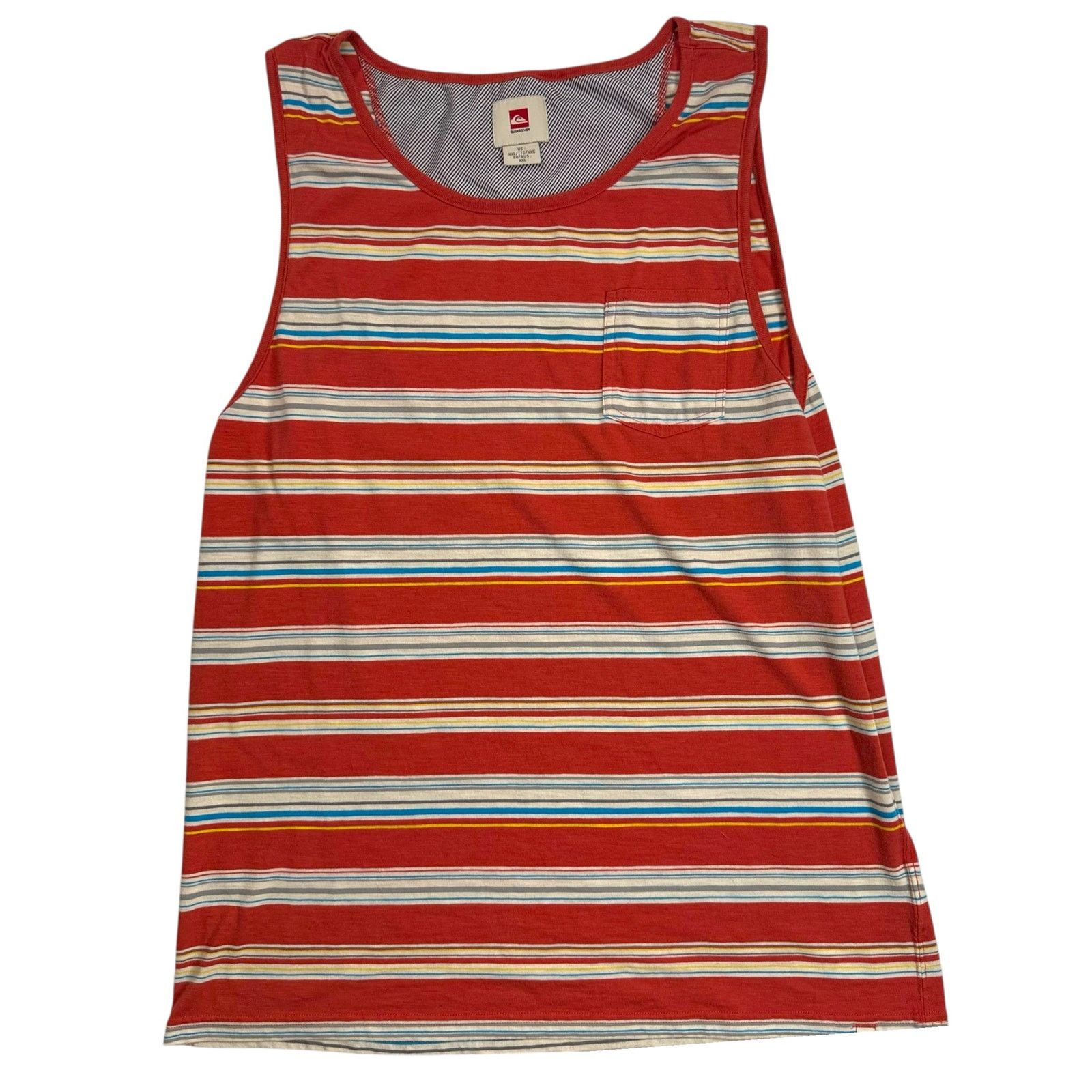 Quiksilver Quiksilver Men’s XXL Red Multicolor Stripe Tank Top Pocket Size US XXL / EU 58 / 5 - 8 Thumbnail