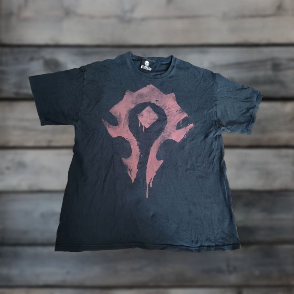 Vintage VINTAGE Blizzard World Of Warcraft Horde Logo T-Shirt Mens Large Black Graphic Print Y2K Video Games Size US L / EU 52-54 / 3 - 1 Thumbnail