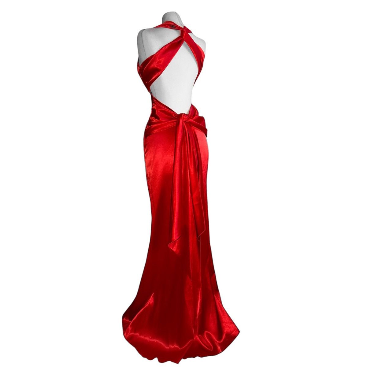 Vintage Stunning long satin dress with an open back Size S / US 4 / IT 40 - 4 Thumbnail
