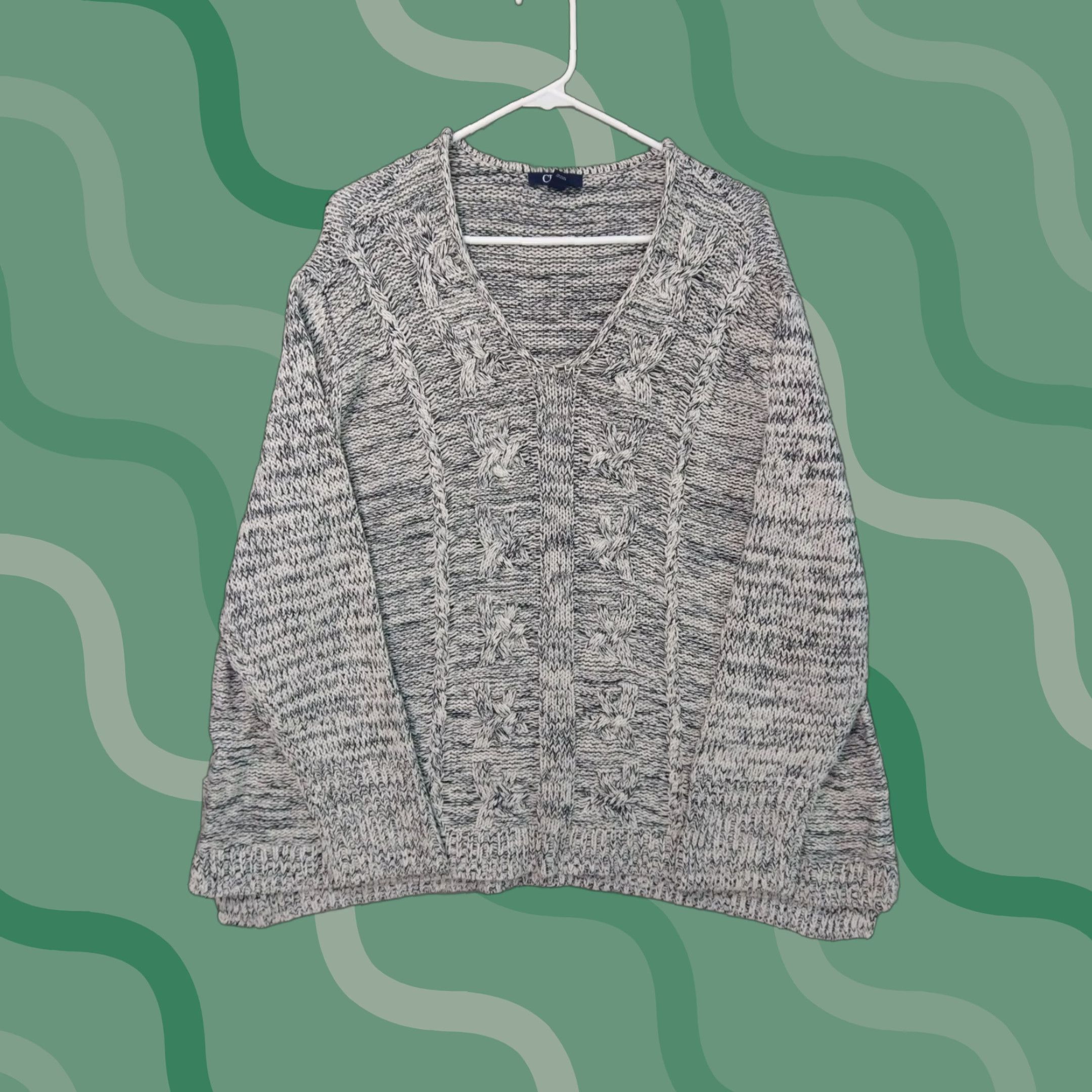 Chaps Chaps Sweater Womens 3X Gray Cable Knit Scoop Neck Pullover Cotton Blend Size XXL / US 16-18 / IT 52-54 - 1 Thumbnail