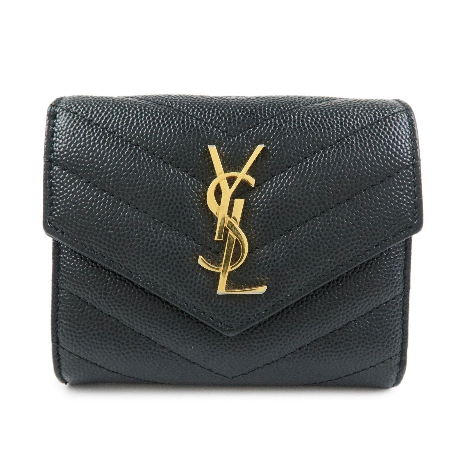 Saint Laurent Paris Saint Laurent Monogram Matelasse Compact Wallet Calfskin Size ONE SIZE - 1 Thumbnail