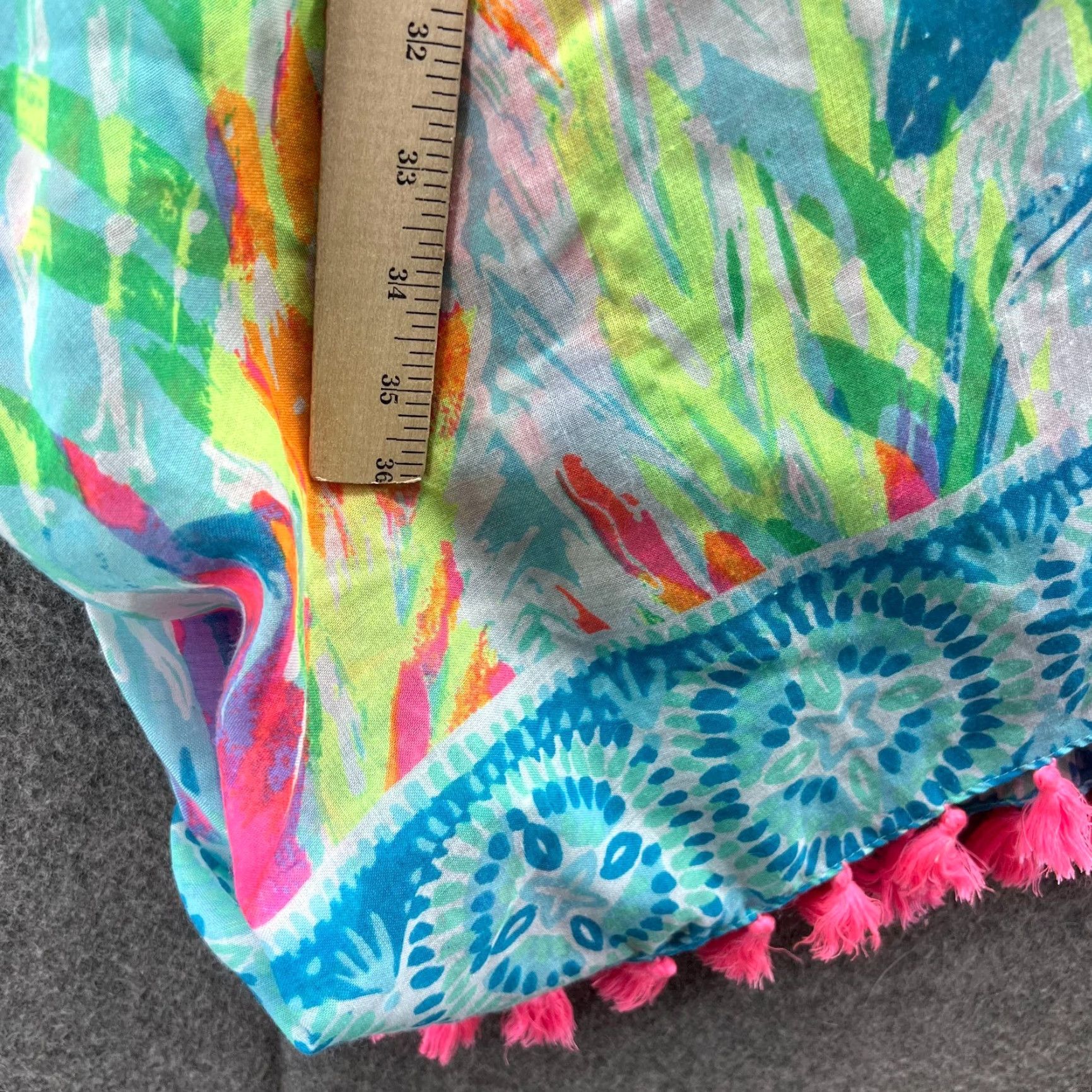 Lilly Pulitzer Lilly Pulitzer Cover Up Women Medium Multicolor Sheer Floral Tassel Trim Boho Size M / US 6-8 / IT 42-44 - 6 Thumbnail