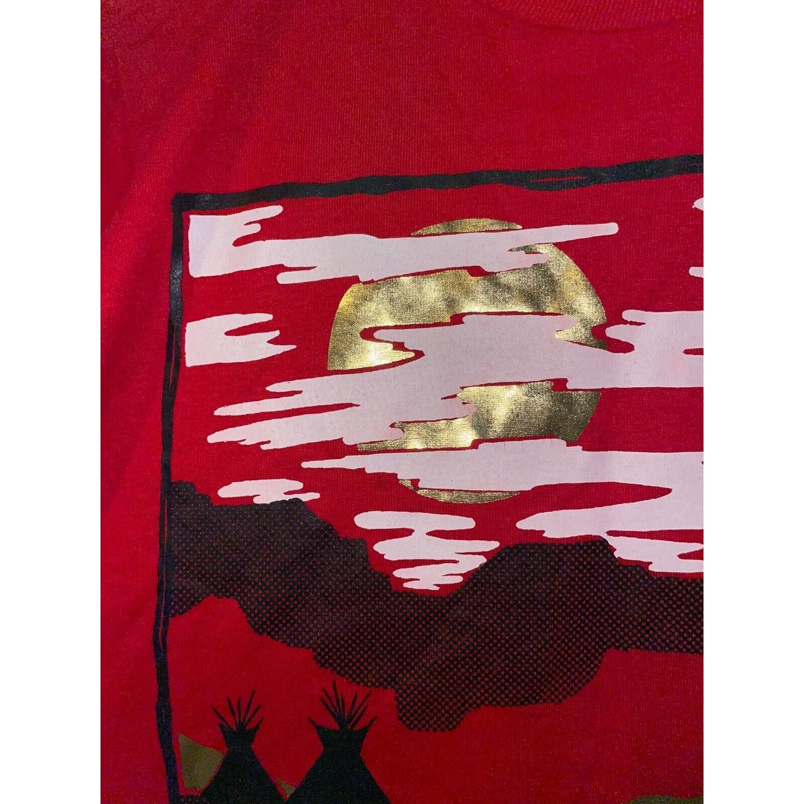Jerzees Vintage Native American Shirt South Dakota Tee Red Tee 90s M Size US M / EU 48-50 / 2 - 3 Thumbnail
