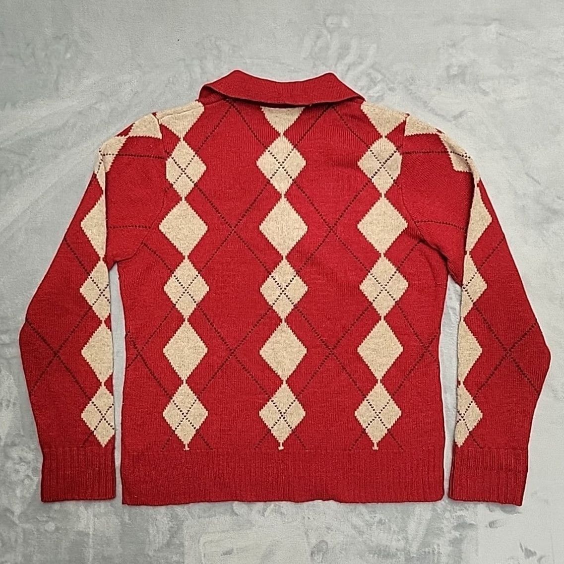 Old Navy VINTAGE Old Navy Sweater Women XL Red Argyle Lambswool Collared Preppy Y2K Retro Pullover Knits Womens Size XL / US 12-14 / IT 48-50 - 5 Thumbnail