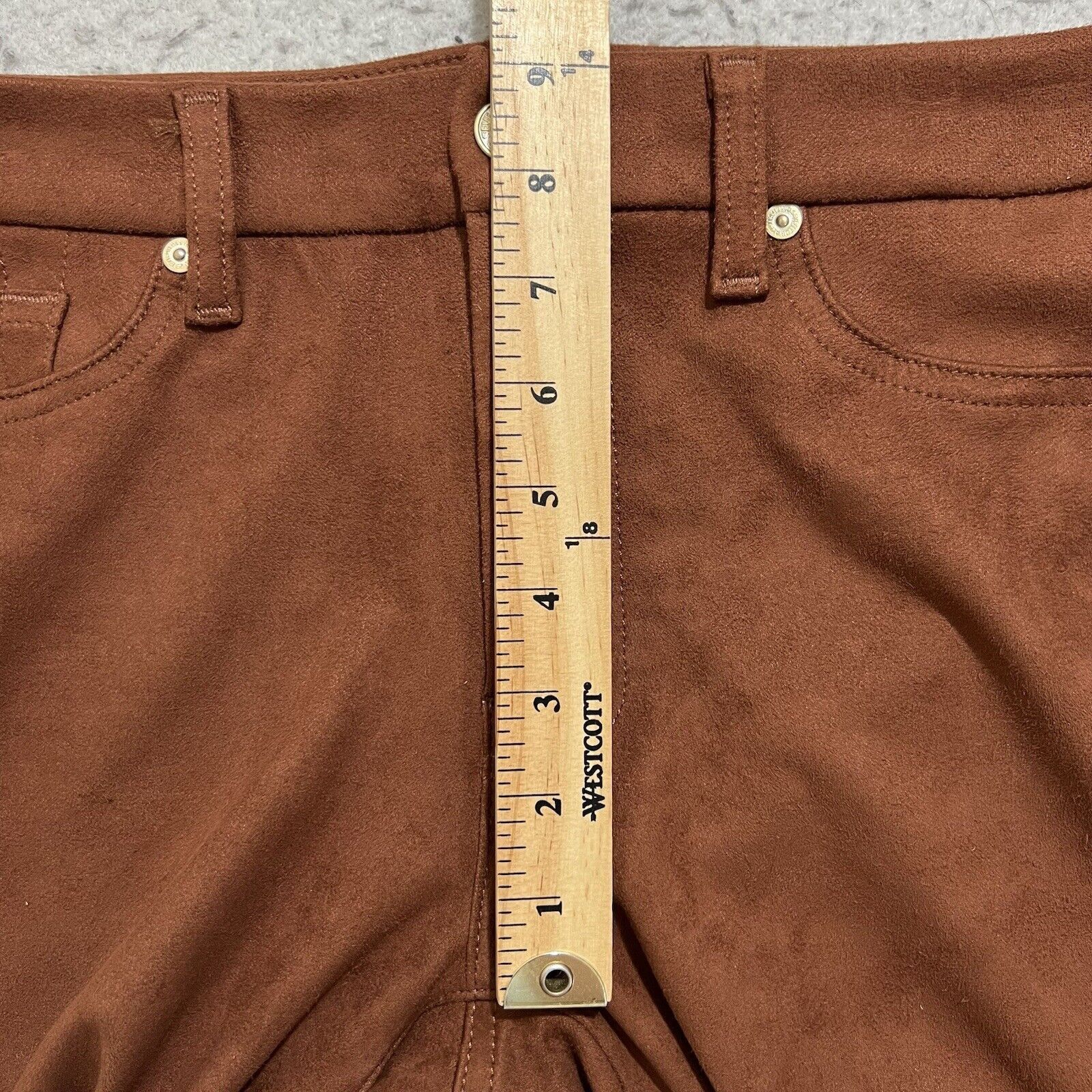 7 For All Mankind 7 For All Mankind Suede Ankle Mid Rise Skinny Stretch Pants Size 31" - 11 Thumbnail