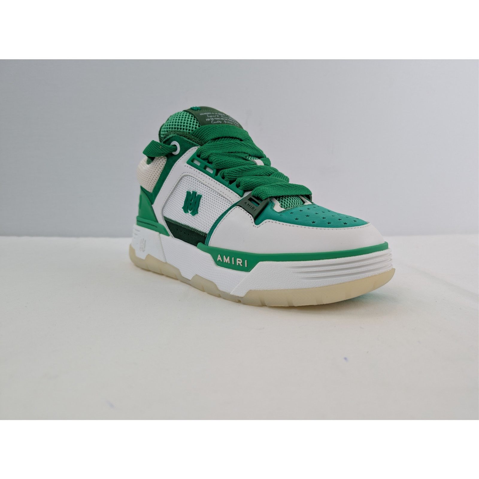 Amiri o1rshd1 Q:2 / MA-1 Low-Top Sneakers in White / Green Size US 9 / EU 42 - 2 Thumbnail