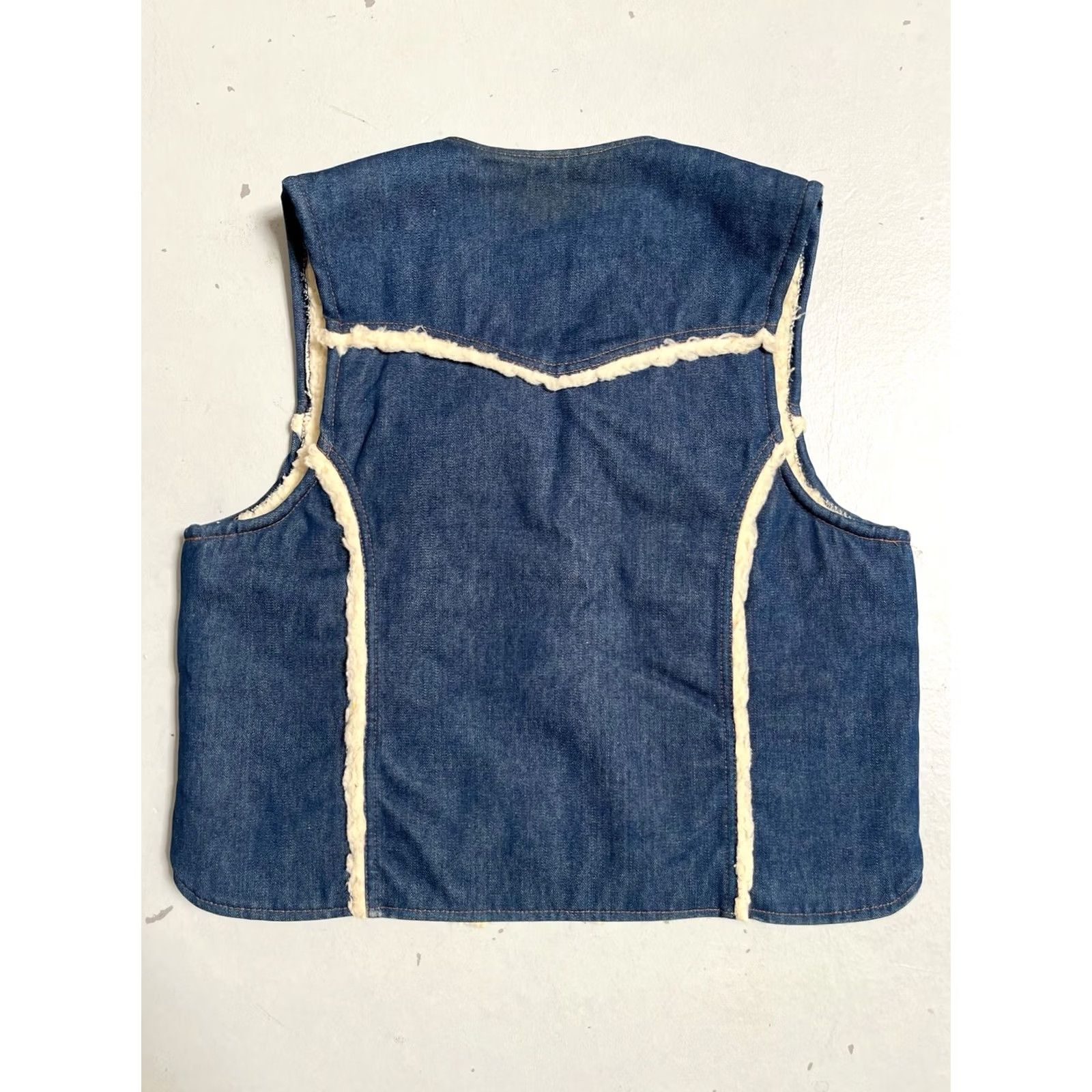 Wrangler Vintage Wrangler Denim Vest USA Shearling Lined Western 14oz VL561NV XL Size US XL / EU 56 / 4 - 7 Thumbnail