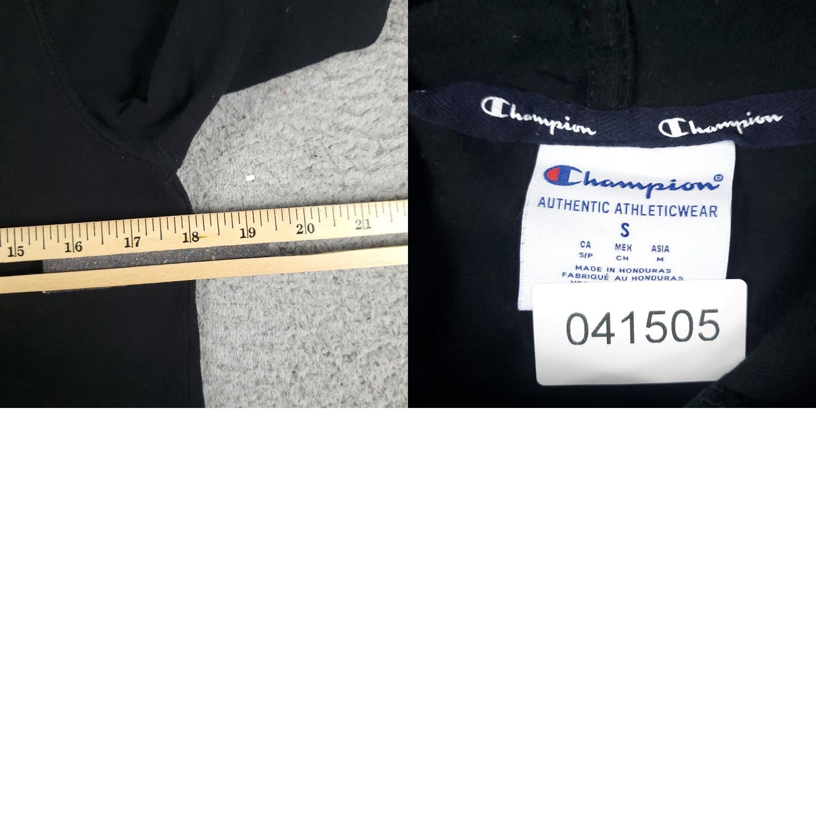Champion VINTAGE Champion Hoodie Pullover Mens Small Black Casual Sweatshirt All Seasons Size US S / EU 44-46 / 1 - 8 Thumbnail