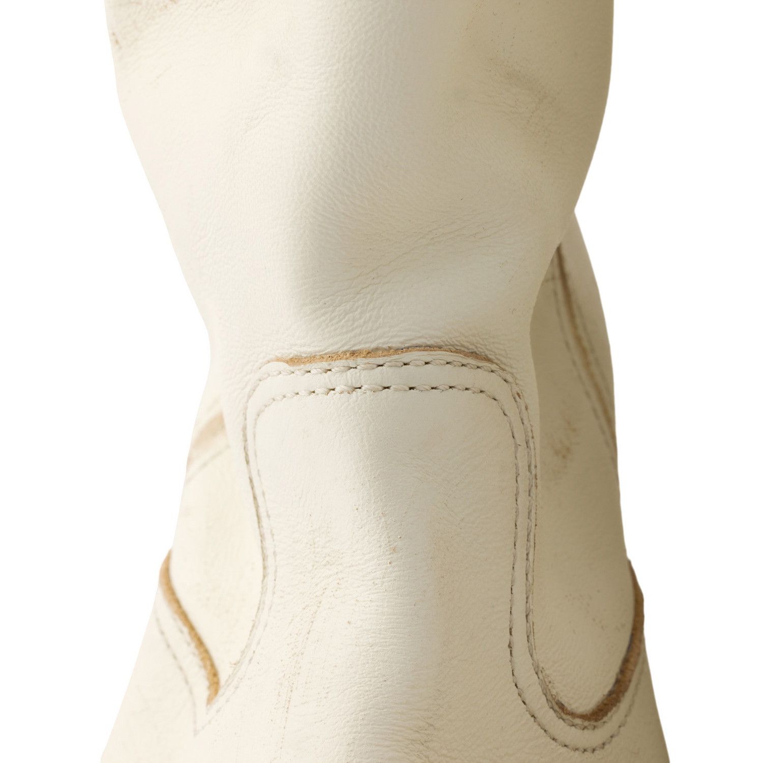 Prada PRADA $1990 Chalk White Vintage-effect leather boots New & A Size US 7.5 / IT 37.5 - 5 Thumbnail