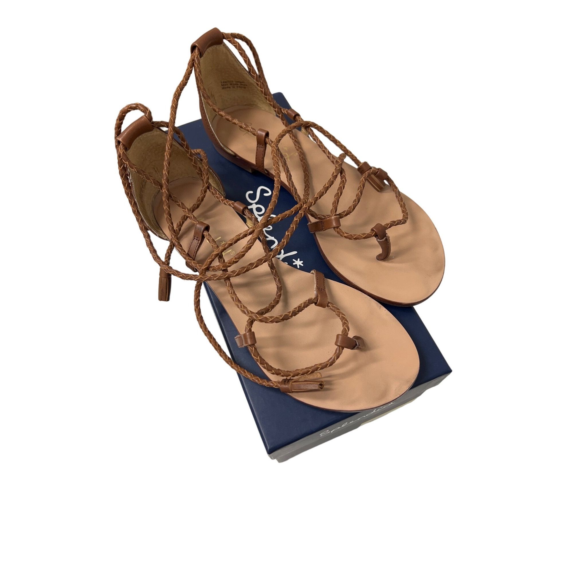 Splendid Splendid Cora Sandals Brown Braided Lace-Up Size US 7 / IT 37 - 3 Thumbnail