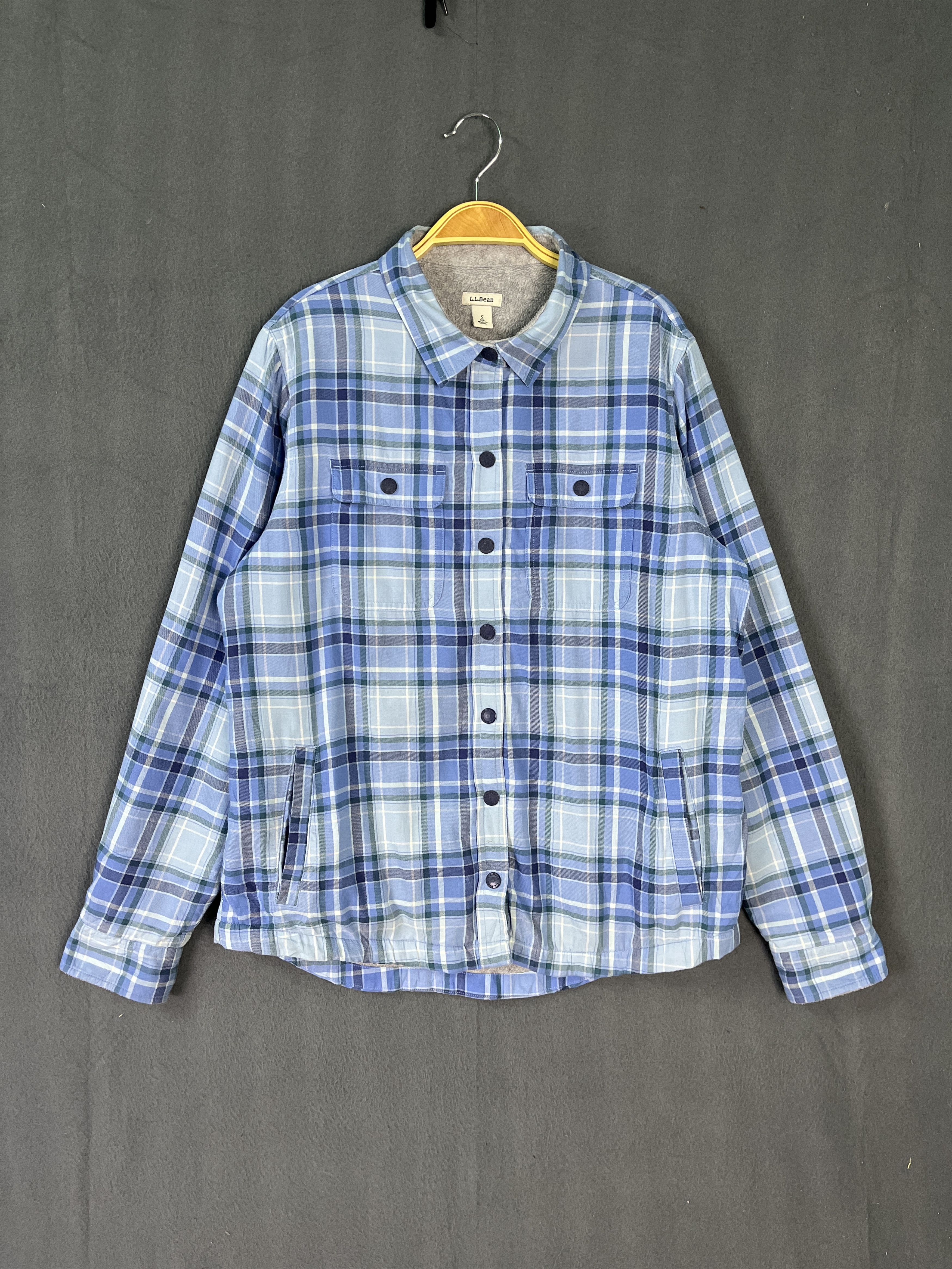 L.L. Bean Vintage L.L Bean Plaid Button Up Shirt Jacket Fleece Lined Size US S / EU 44-46 / 1 - 1 Thumbnail