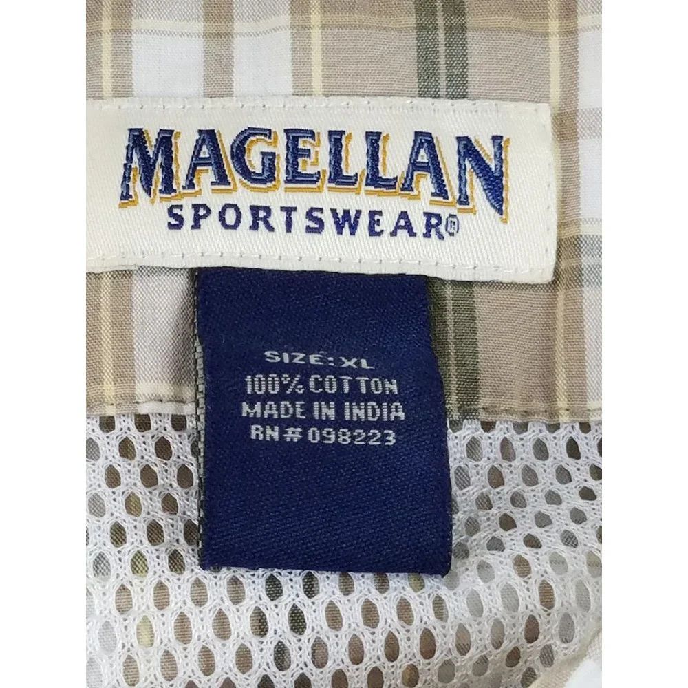 Other Mens Magellan Sportswear Green Beige Plaid Vented Cotton XL Size US XL / EU 56 / 4 - 8 Thumbnail